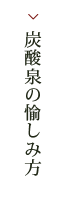 炭酸泉の愉しみ方