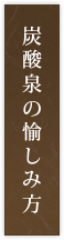 炭酸泉の愉しみ方